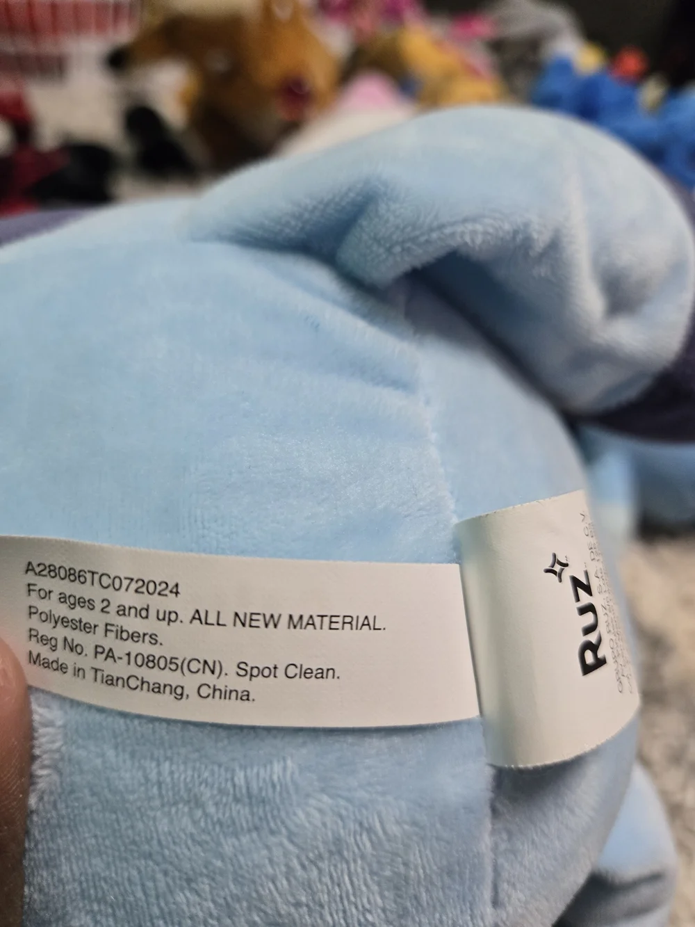 Plush Toy Set - Blue Plush Characters with Pink Heart